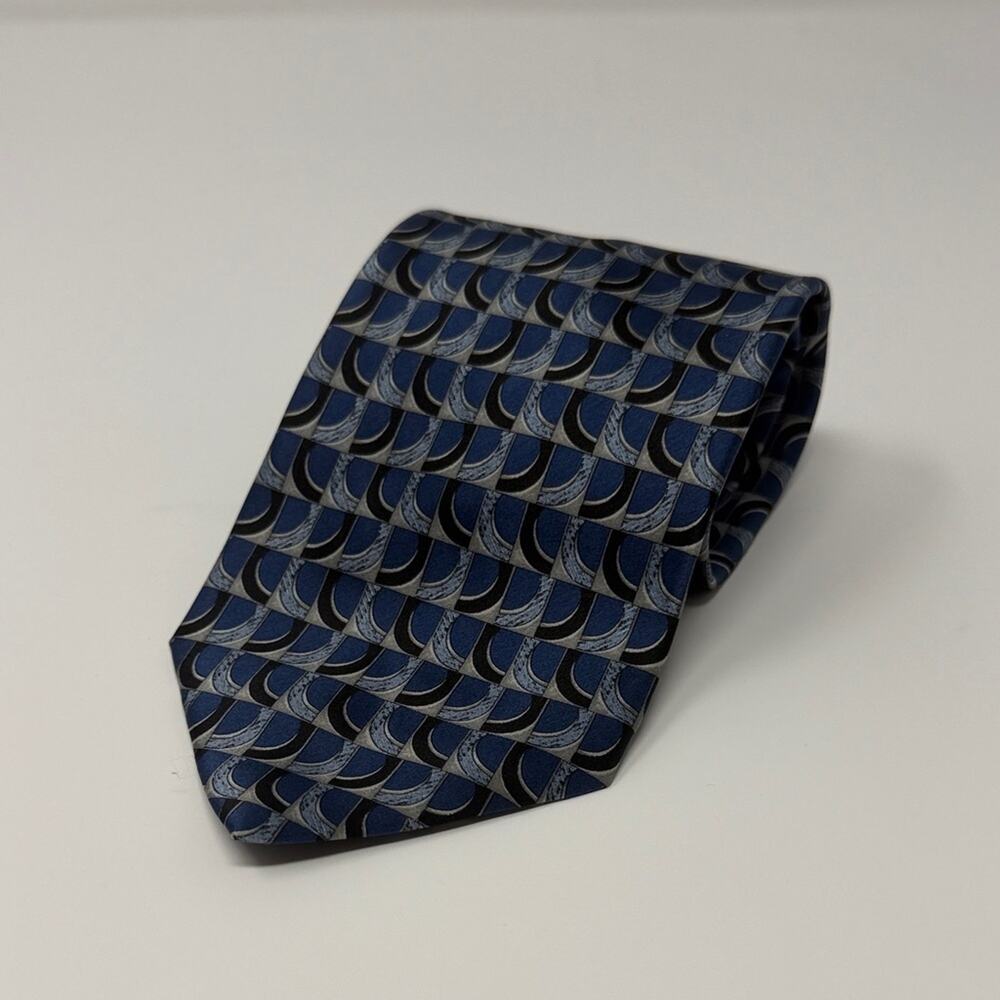 Valentino Cravatte 100% Silk Tie - Blue/Black